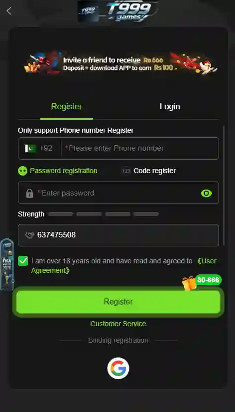 T999 app register